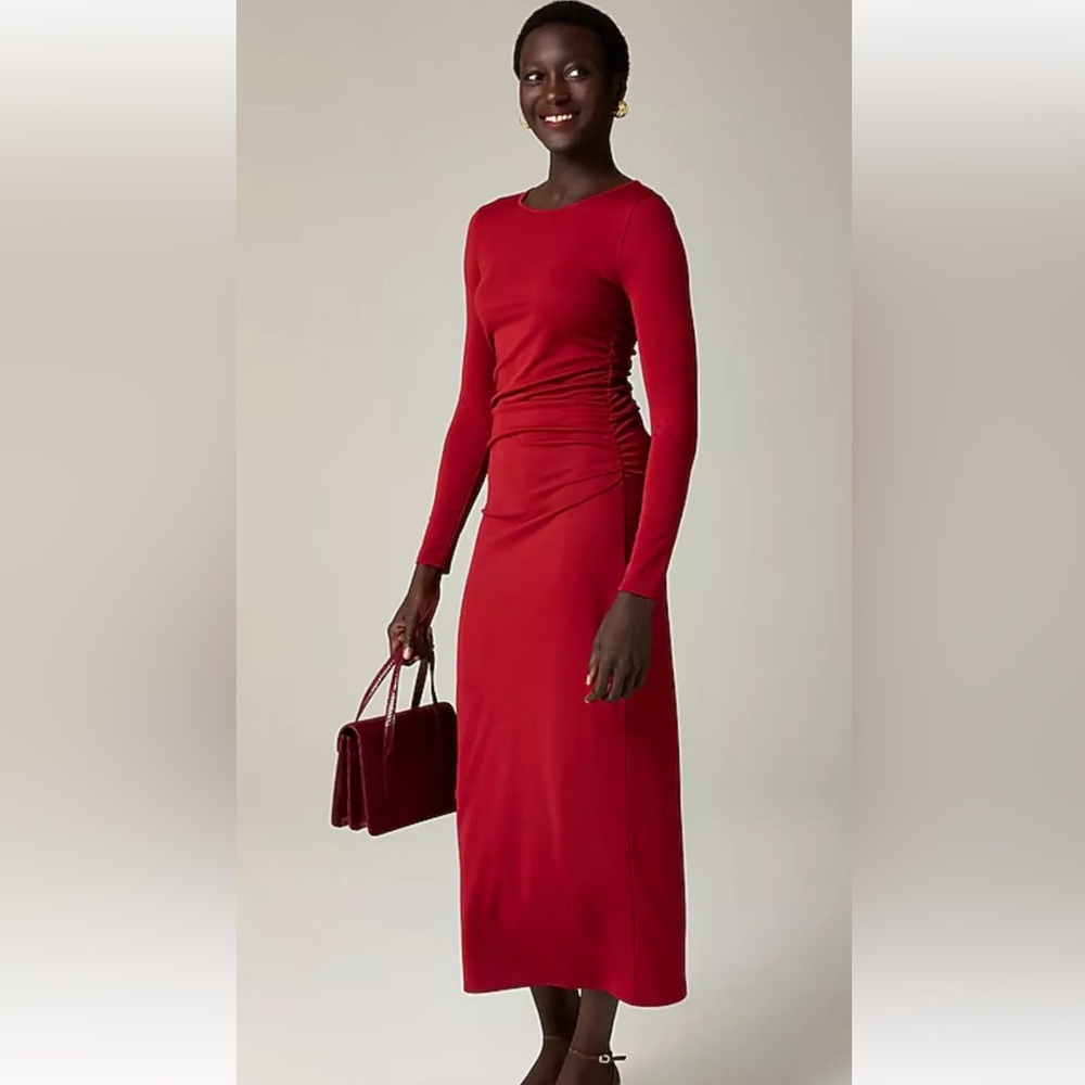 NWT Red J Crew Women’s Long Sleeve Silhouette Dress Valentines Size Small